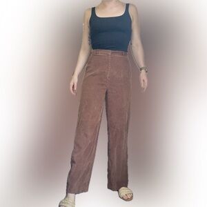 Vintage brown corduroy, high waisted pants